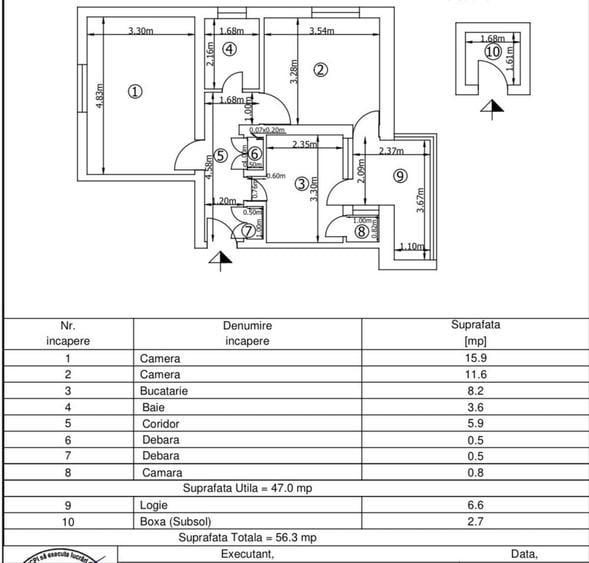 Apartament cu 2 camere decomandat în Baba Novac