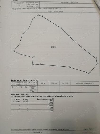 Teren de 765 mp, în Pârâul Pântei
