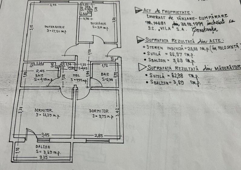 Apartament cu 3 camere în Inel I