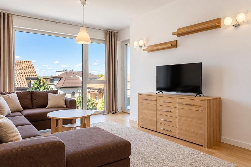 Apartament cu 2 camere semidecomandat, mobilat în Băneasa