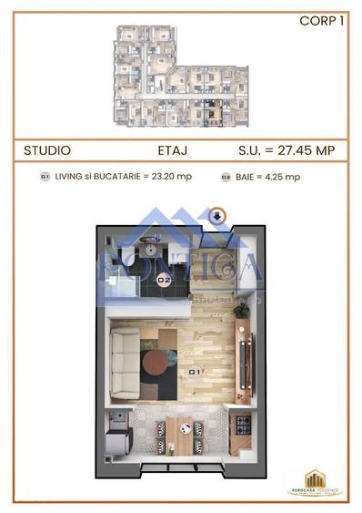 Apartament studio de vanzare | Direct dezvoltator | Comision 0% - 9