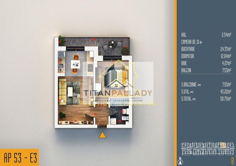 PROMO SUPER OFERTA – Studio cu balcon et 3 Pallady , bloc nou - 4