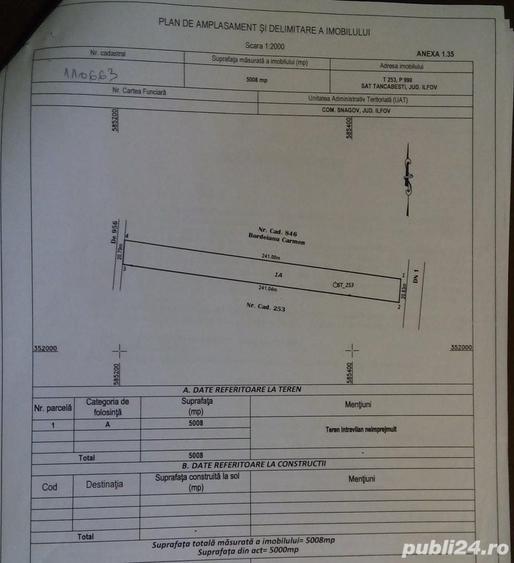 Teren de 5008 mp, în Vlădiceasca