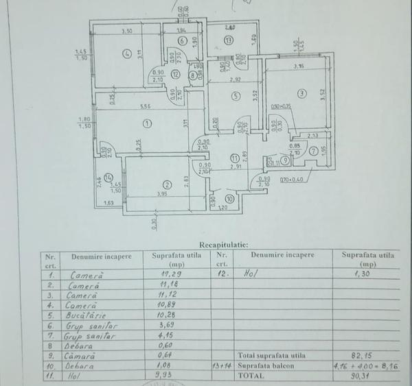 Apartament cu 4 camere în Crângași
