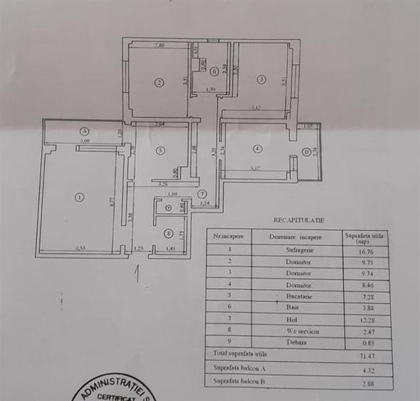 Apartament cu 4 camere decomandat în Plantelor