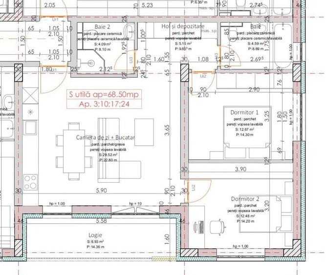 Apartament cu 2 camere decomandat în Botizului