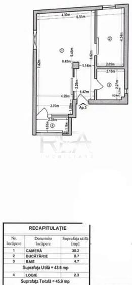 Apartament cu 2 camere decomandat, mobilat în Vatra Luminoasă