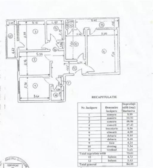Apartament cu 4 camere decomandat în Apărătorii Patriei