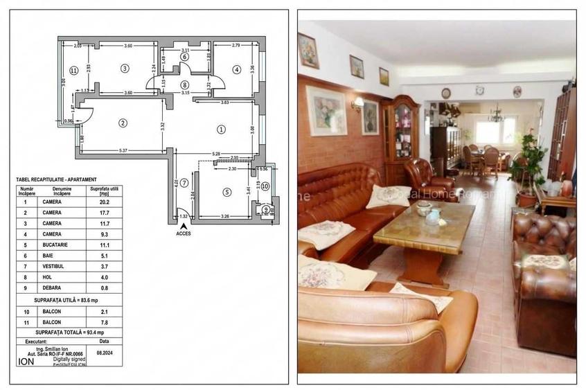 Apartament cu 3 camere decomandat în Titulescu