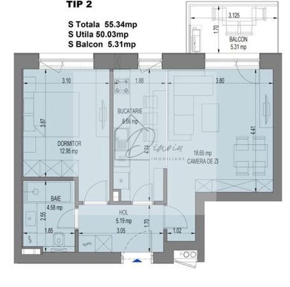 Apartament cu 2 camere decomandat în Aviației