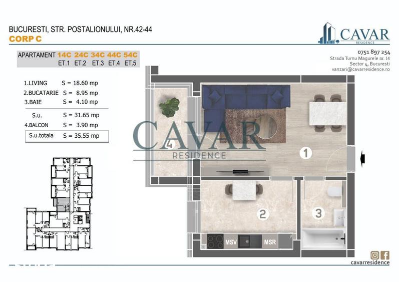 Garsonieră în Brâncoveanu