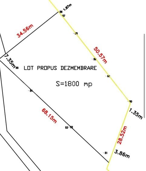 Teren Construcții extravilan de 1800 mp, în Nord