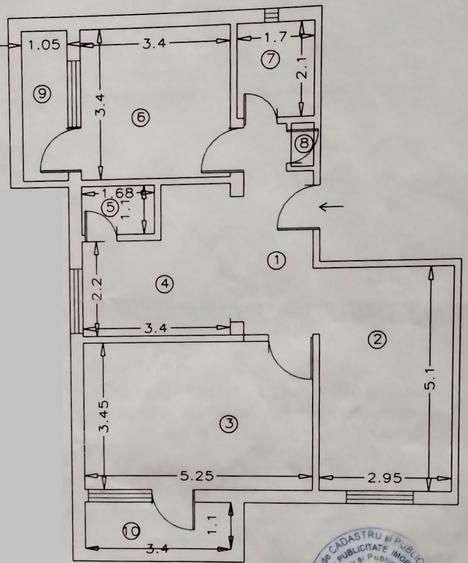 Apartament cu 3 camere decomandat în Exterior Vest