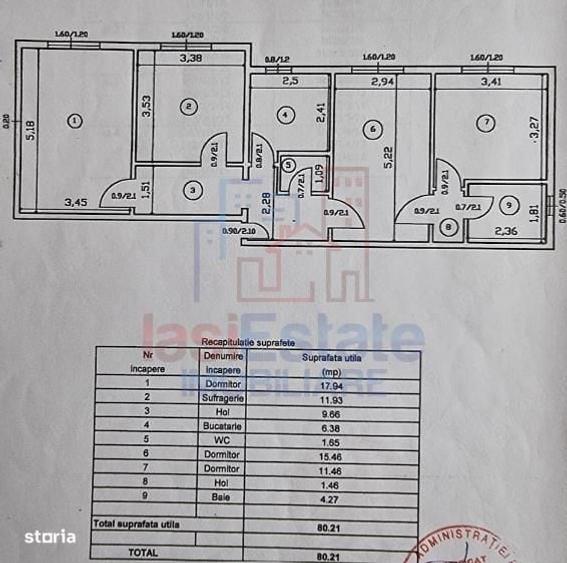 Apartament cu 4 camere decomandat în Nicolina
