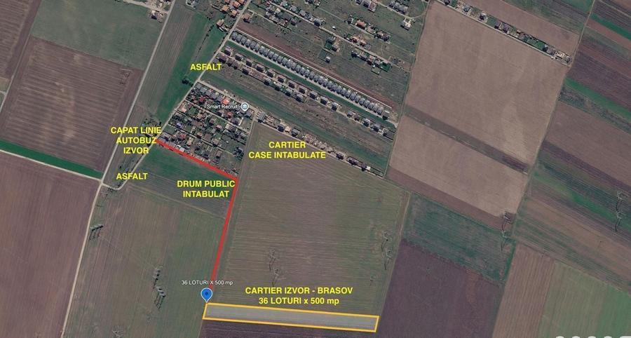 Teren Construcții extravilan de 500 mp, în Tărlungeni