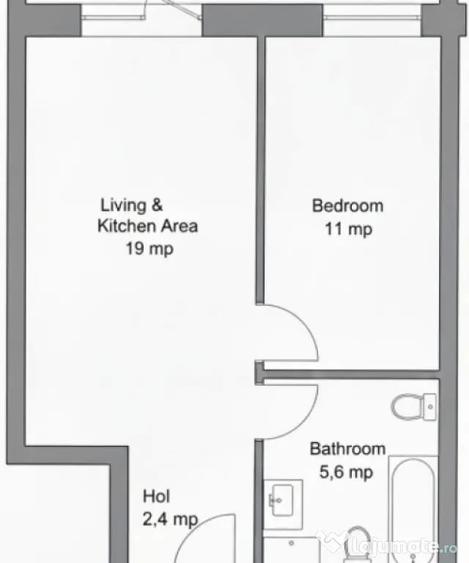 Apartament cu 2 camere semidecomandat în Florești