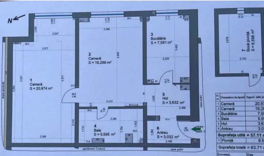 Apartament cu 2 camere semidecomandat, mobilat în Scriitorilor