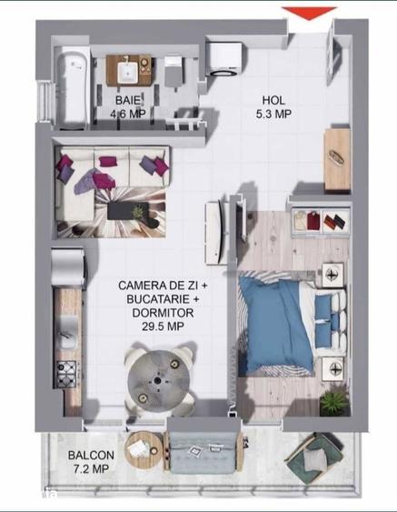 De inchiriat apartament studio, Tg. Mures, Bloc nou, Maurer - 3