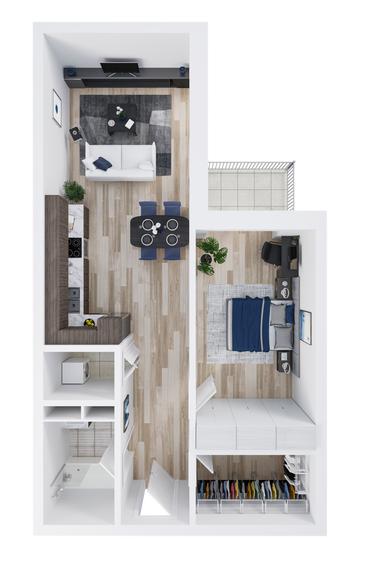 Apartament cu 2 camere în Centru Civic
