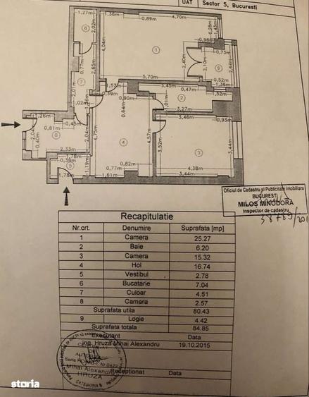 Apartament cu 3 camere în Cișmigiu