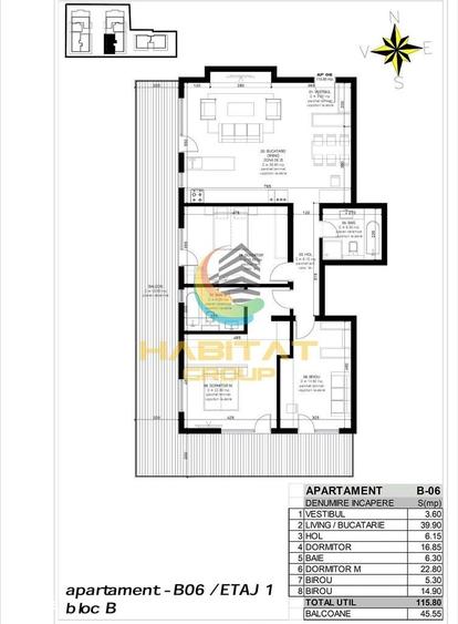 Apartament cu 4 camere în Central