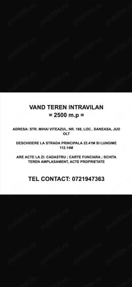 Teren de 2500 mp, în Dăneasa