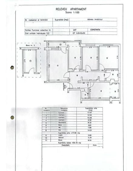 Apartament cu 4 camere decomandat, mobilat în Balada