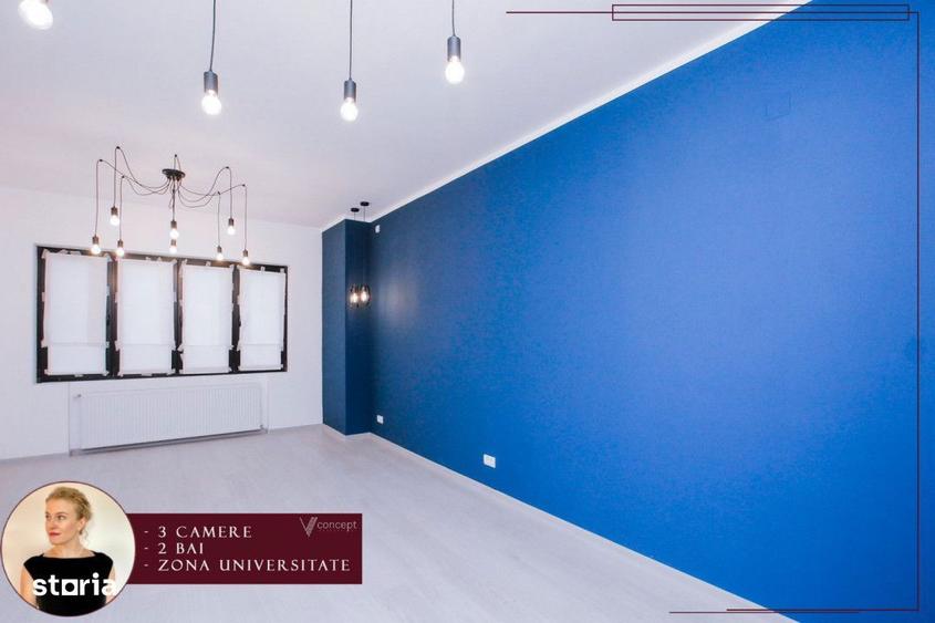 Apartament cu 3 camere, mobilat în Batistei