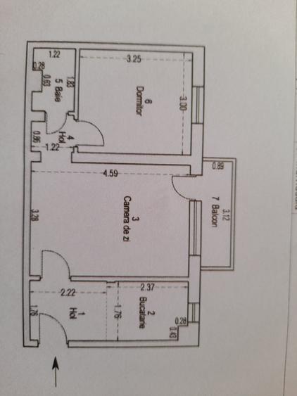 Apartament cu 2 camere semidecomandat în Central