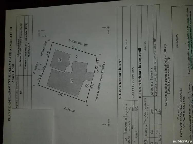 Casă cu 4 camere cu Teren 1001 Mp în Exterior Vest