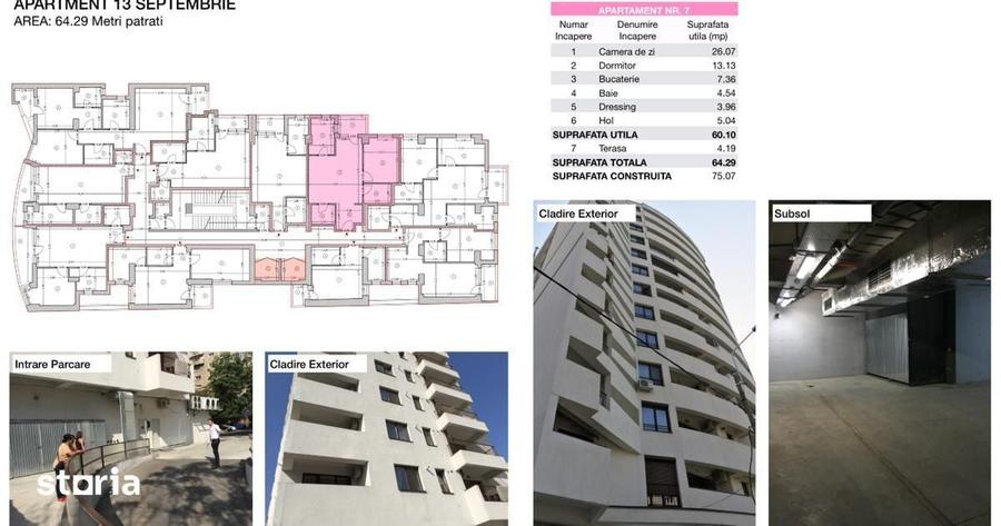 Apartament cu 2 camere semidecomandat în 13 Septembrie