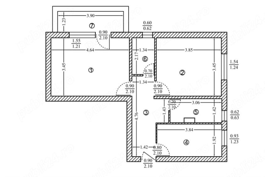Apartament cu 2 camere decomandat în Aviației