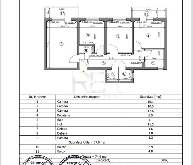 Apartament cu 3 camere decomandat în Rahova