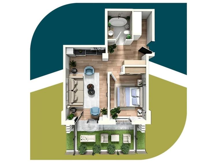 Apartament cu 2 camere decomandat în Galata