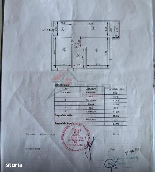 Apartament cu 2 camere decomandat în Galata