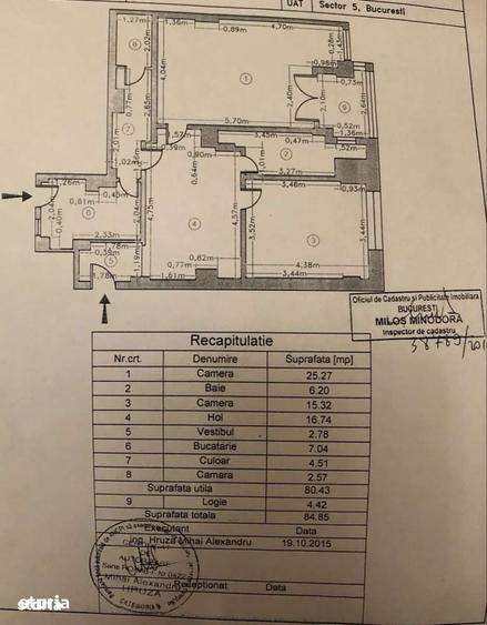Apartament cu 3 camere în Calea Victoriei