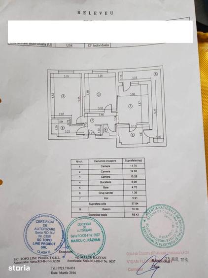 Apartament cu 3 camere decomandat în Militari