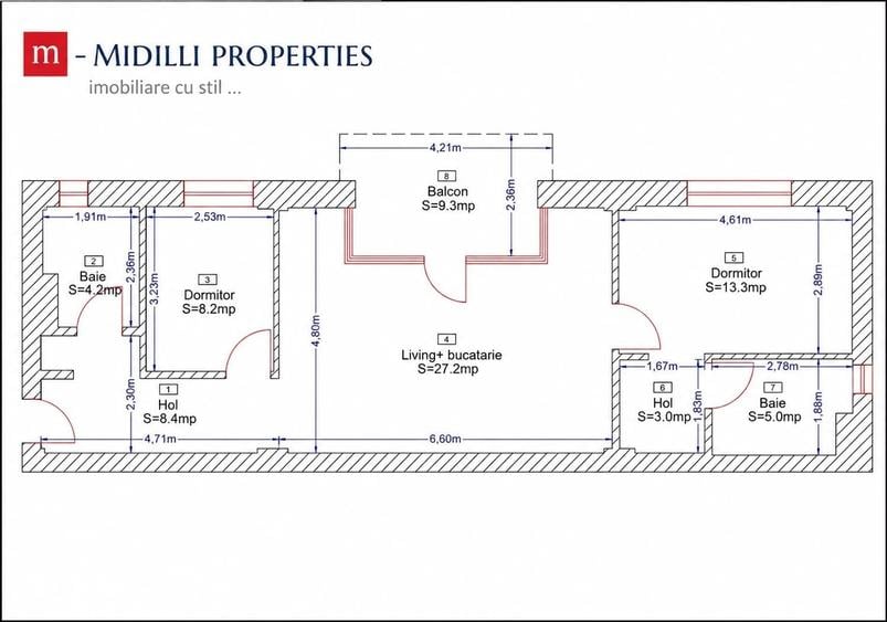 Apartament cu 3 camere în Borhanci