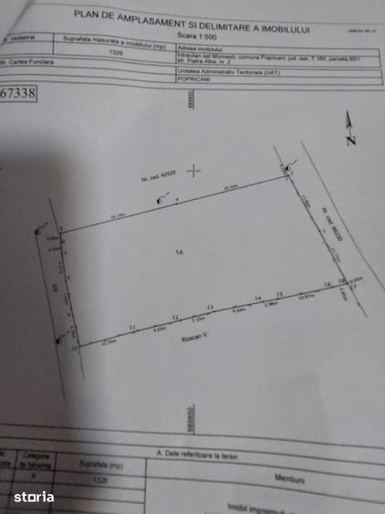 Teren de 1326 mp, în Popricani