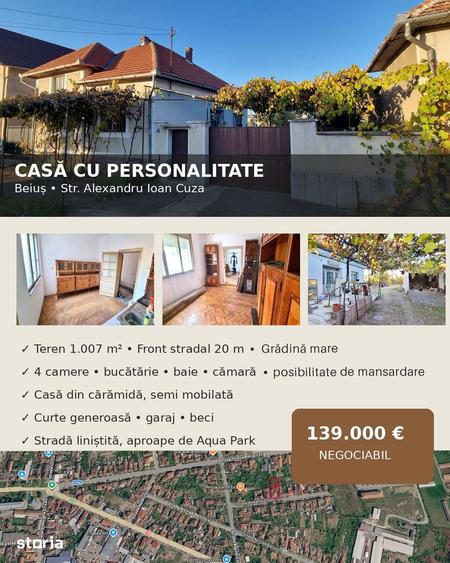 Casă cu 4 camere cu Teren 1007 Mp în Central