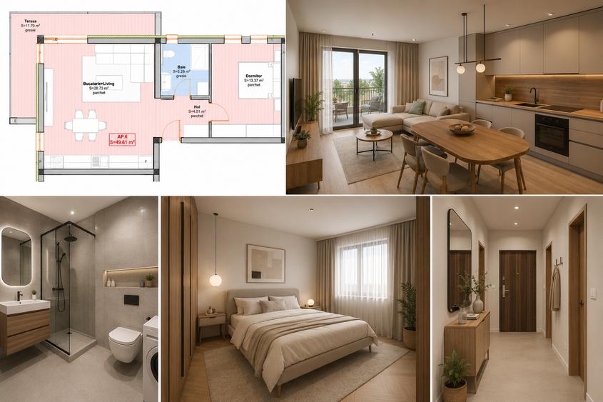 Apartament cu 2 camere decomandat în Giroc — fotografia 1
