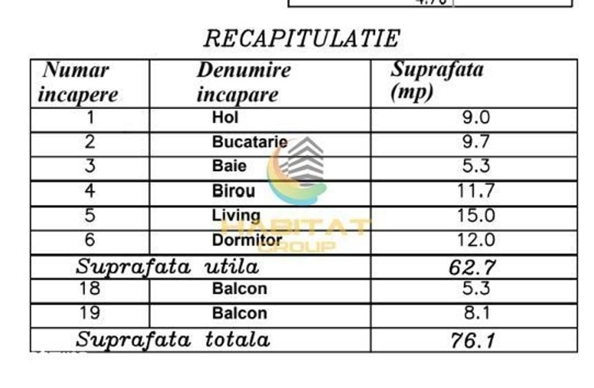 Apartament cu 3 camere în Central