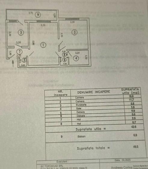 Apartament cu 2 camere semidecomandat în Mazepa 1
