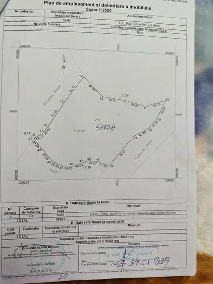 Teren de 40000 mp, în Bulz