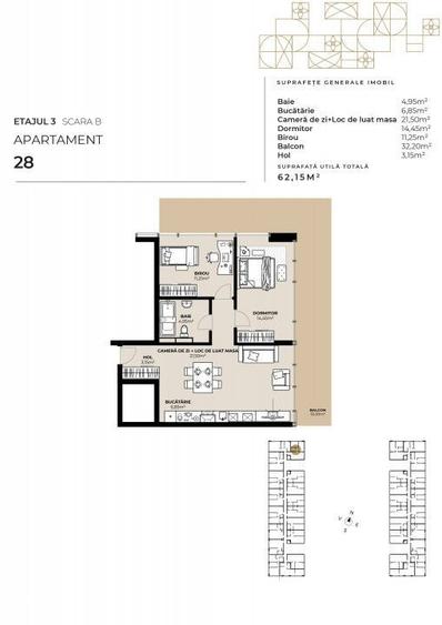 Apartament cu 3 camere în Gară