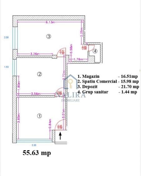 Spațiu comercial, de 55 mp, în Săsar