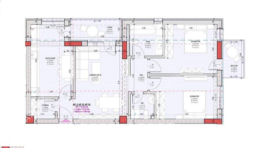 Apartament la cheie cu 3 camere 2 bai si 2 balcoane zona Pictor Brana - 5
