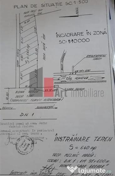 Teren de vanzare Breaza Cornu iesire la DN 1 - 7