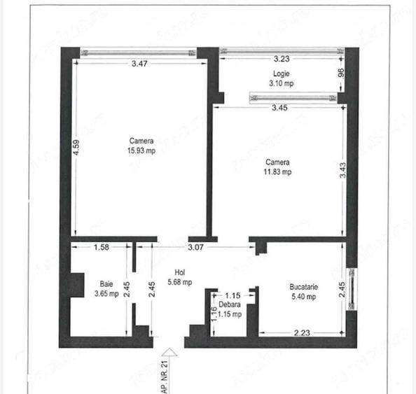 Apartament cu 2 camere decomandat în Olimpia-Stadion