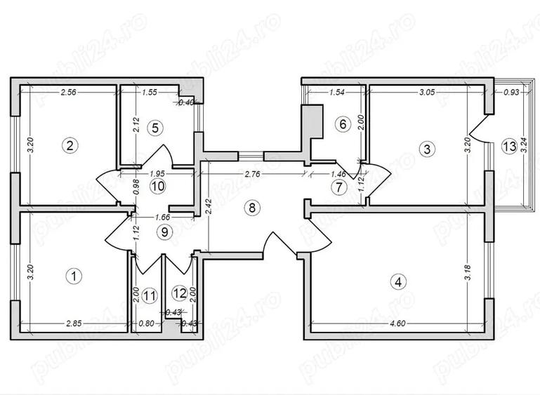 Apartament cu 4 camere decomandat în Tei